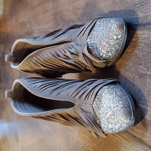 Fringe and sparkly booties